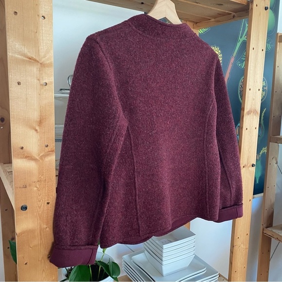 Eileen Fisher Burgundy Red Lambswool Blend Jacket Blazer - Picture 5 of 15
